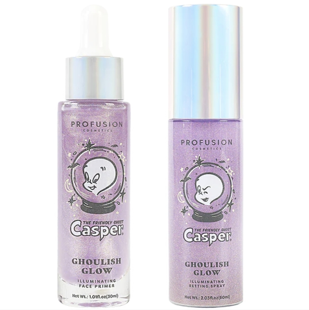Casper the Friendly Ghost Illuminating Face Primer and Setting Spray Set Purple
